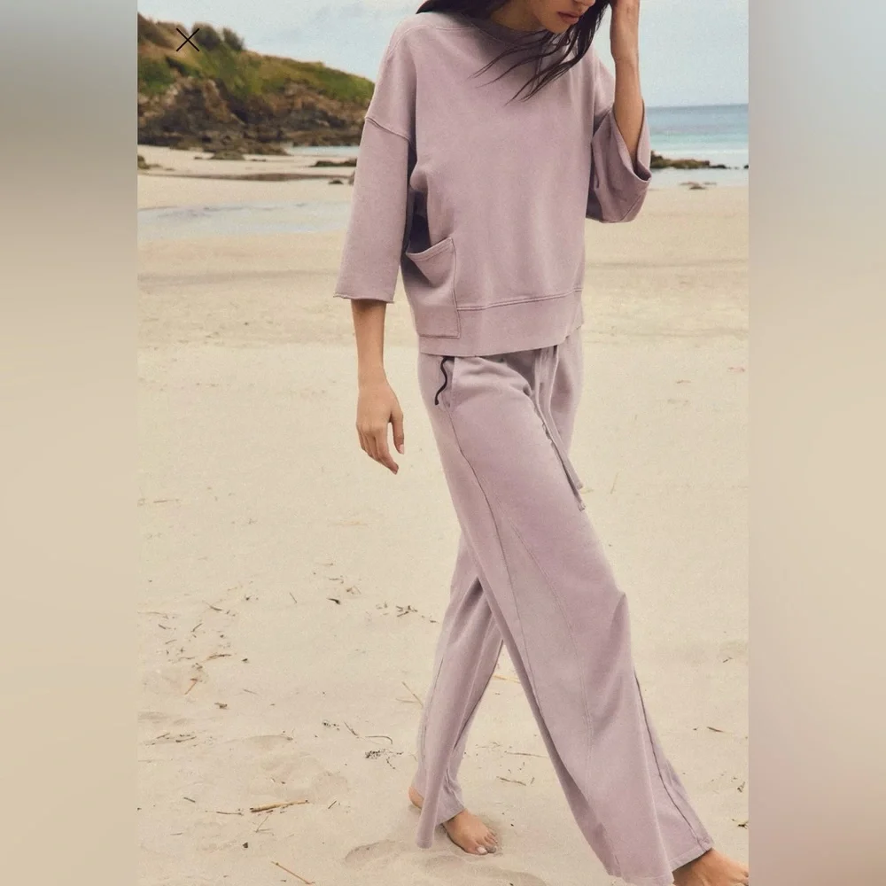 Zara Washed Effects Sweatpant Sweatshirt Set S - Picture 1 of 10